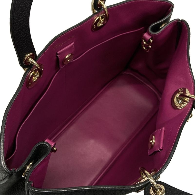 DIOR Christian Dior Tote Bag Diorissimo M09010trl M900 Black Leather