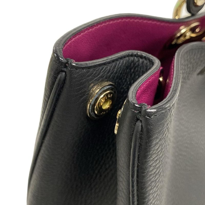 DIOR Christian Dior Tote Bag Diorissimo M09010trl M900 Black Leather