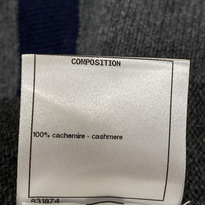 Chanel Cardigan Size 42 L Women - P59182 Grey And Dark Navy Long Sleeves 2018