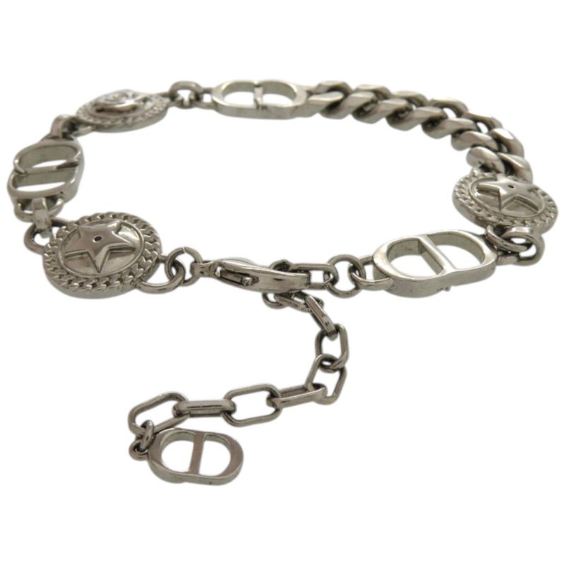 Dior Chain Bracelet Etoile CD Logo Motif Metal Silver Bracelet 1107 Dior