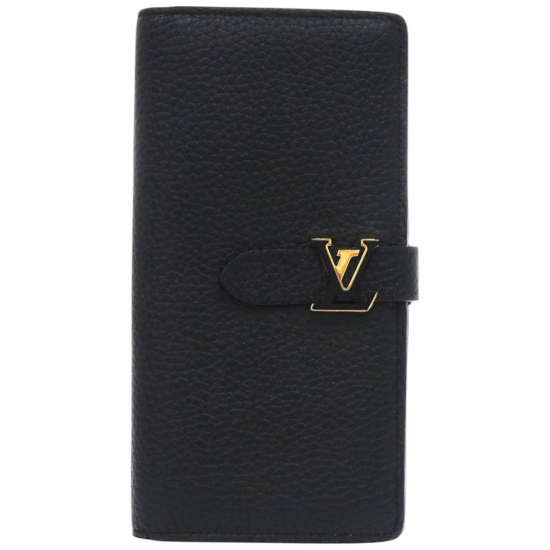 Louis Vuitton LV Vertical Wallet M81330 Leather Taurillon Leather Noir Black LV