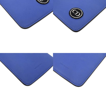 Christian Dior Neck Pouch Leather Blue Card Case 1422 Christian Dior
