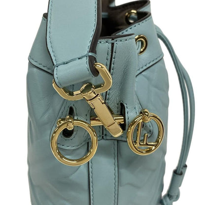 Fendi Handbag Montresor 8bs093-anwt Light Blue Leather