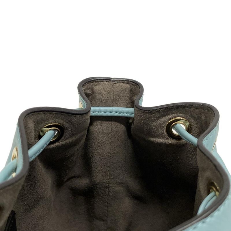 Fendi Handbag Montresor 8bs093-anwt Light Blue Leather