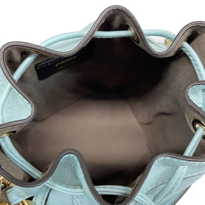 Fendi Handbag Montresor 8bs093-anwt Light Blue Leather