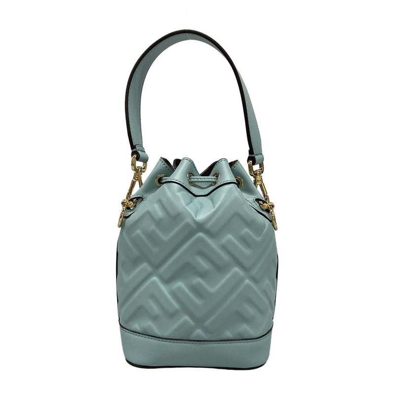 Fendi Handbag Montresor 8bs093-anwt Light Blue Leather