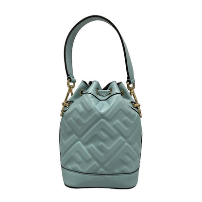Fendi Handbag Montresor 8bs093-anwt Light Blue Leather