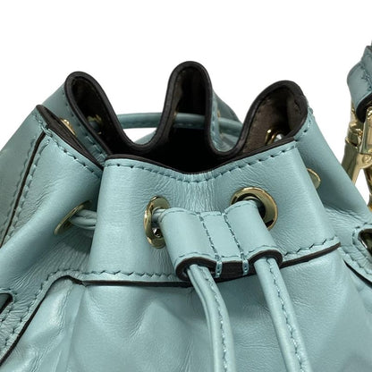 Fendi Handbag Montresor 8bs093-anwt Light Blue Leather