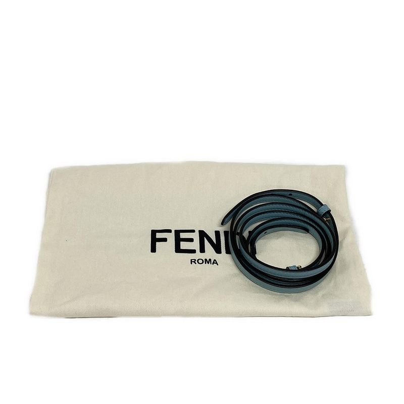 Fendi Handbag Montresor 8bs093-anwt Light Blue Leather