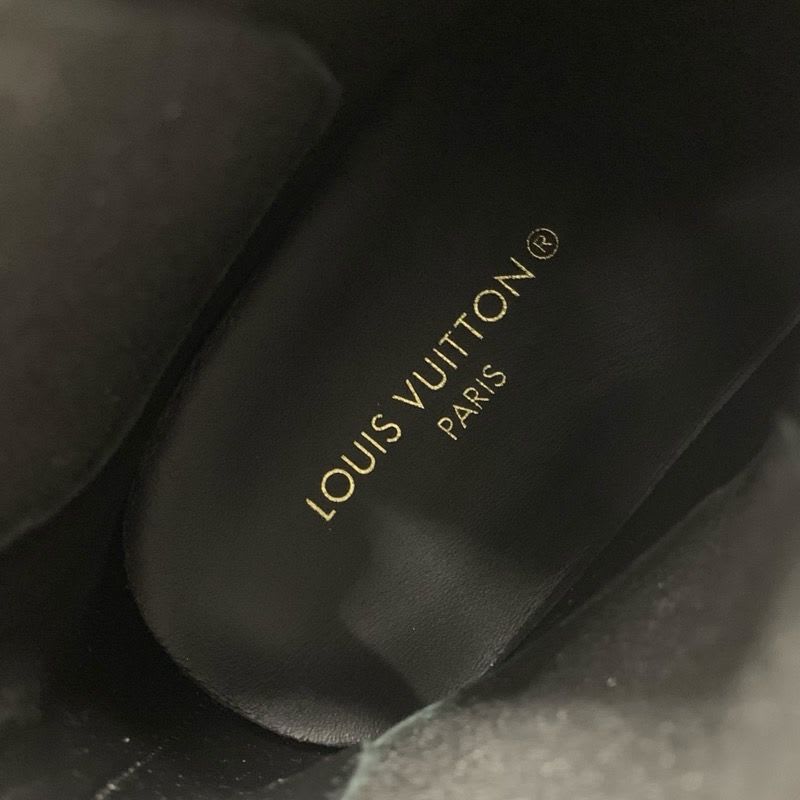Louis Vuitton Squad Line Monogram Boots Short Shoes Leather Black White