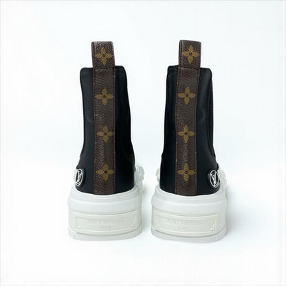 Louis Vuitton Squad Line Monogram Boots Short Shoes Leather Black White