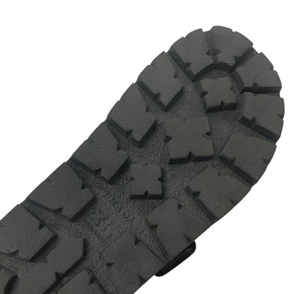 Prada Sandals Shoes Leather Black Logo Padded Nappa Velcro