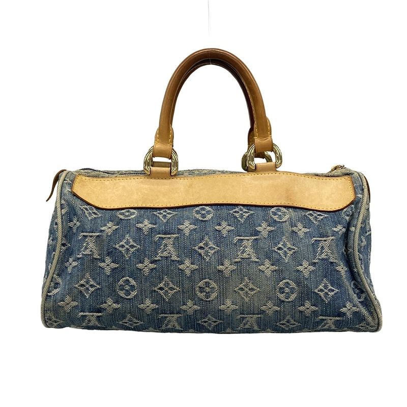 Louis Vuitton Handbag Monogram Denim Neo Speedy M95019 Blue Cotton Leather