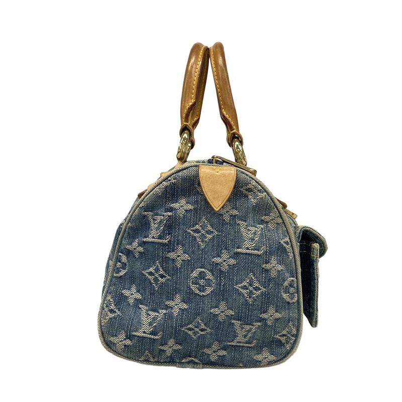 Louis Vuitton Handbag Monogram Denim Neo Speedy M95019 Blue Cotton Leather