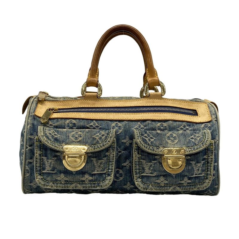 Louis Vuitton Handbag Monogram Denim Neo Speedy M95019 Blue Cotton Leather