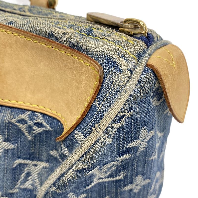 Louis Vuitton Handbag Monogram Denim Neo Speedy M95019 Blue Cotton Leather
