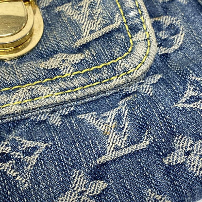 Louis Vuitton Handbag Monogram Denim Neo Speedy M95019 Blue Cotton Leather