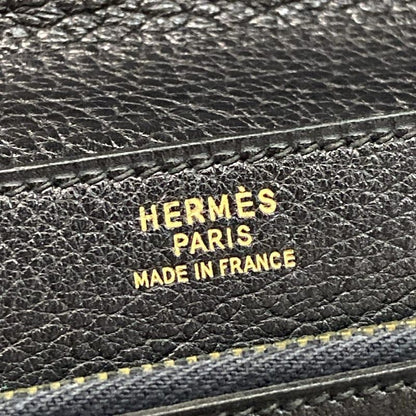 Hermes Second Bag Pochette Jet Black Gold Hardware Leather