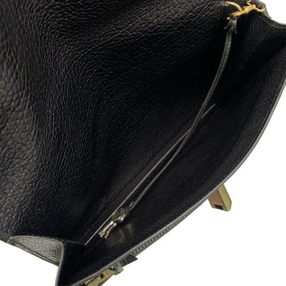 Hermes Second Bag Pochette Jet Black Gold Hardware Leather
