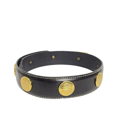Fendi Belt 70 - Black And Gold Coin Leather