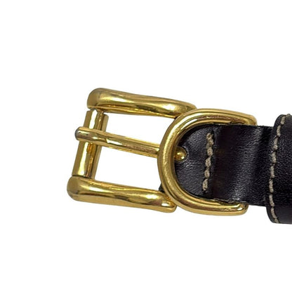 Fendi Belt 70 - Black And Gold Coin Leather