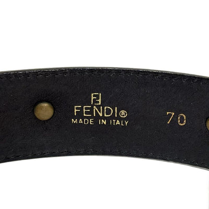 Fendi Belt 70 - Black And Gold Coin Leather