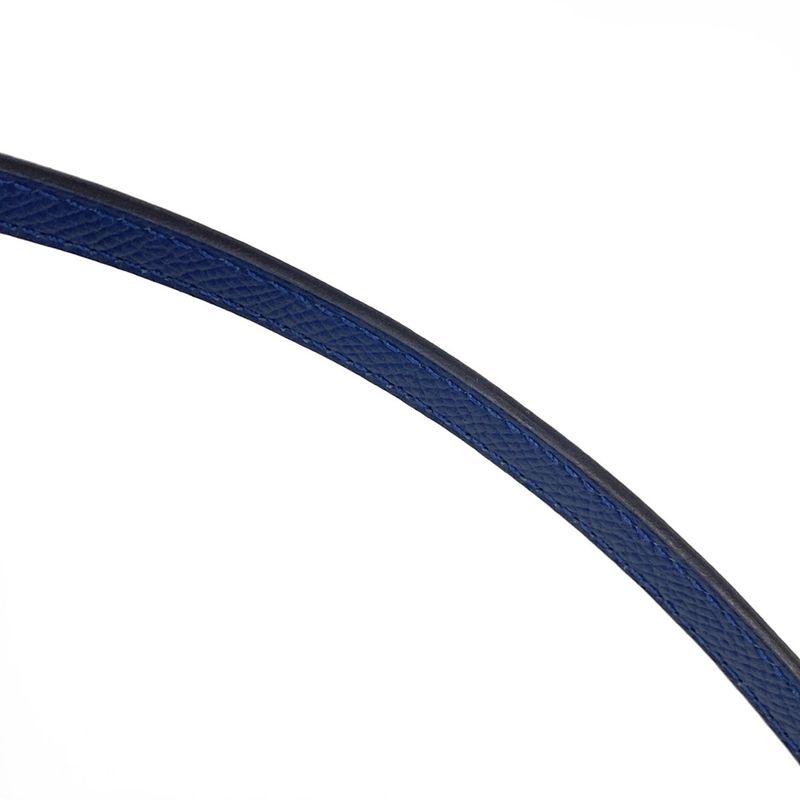 Hermes Constance Long Togo Blue Tie Shoulder Wallet Silver Hardware