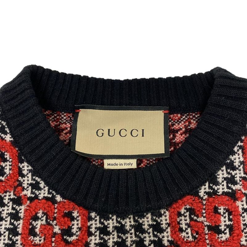 Gucci Skirt Setup Women - 731007 Xkcm8 731011 Xkcm8 Black White And Red Knit GG