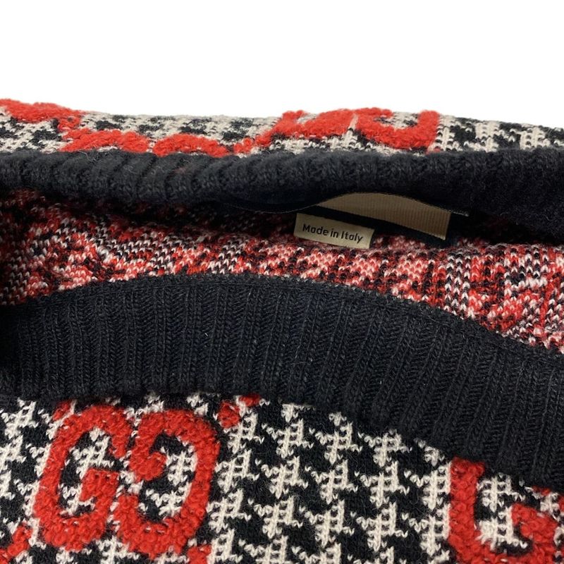 Gucci Skirt Setup Women - 731007 Xkcm8 731011 Xkcm8 Black White And Red Knit GG