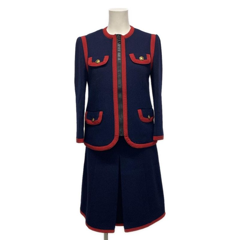Gucci Skirt Suit Size 38 S Women - 545460 Zaak4 544863 Zaak4 Dark Navy And Red