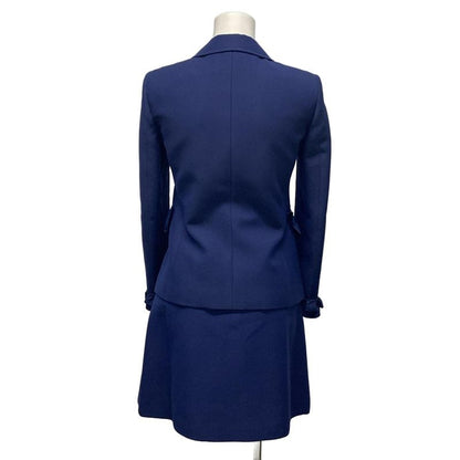 Gucci Skirt Suit Size 38 S Womens - 432417 Zhm88 436198 Zhm88 Navy Silk Blend