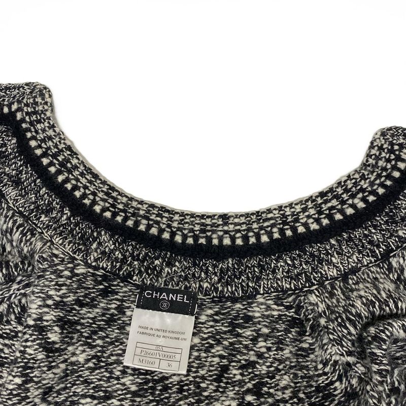Chanel Cardigan Size 36 S Women - P26601 Black And White Long Sleeves Zip Up