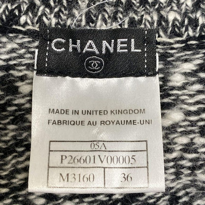 Chanel Cardigan Size 36 S Women - P26601 Black And White Long Sleeves Zip Up