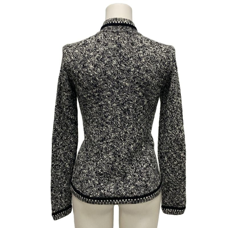 Chanel Cardigan Size 36 S Women - P26601 Black And White Long Sleeves Zip Up