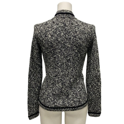 Chanel Cardigan Size 36 S Women - P26601 Black And White Long Sleeves Zip Up
