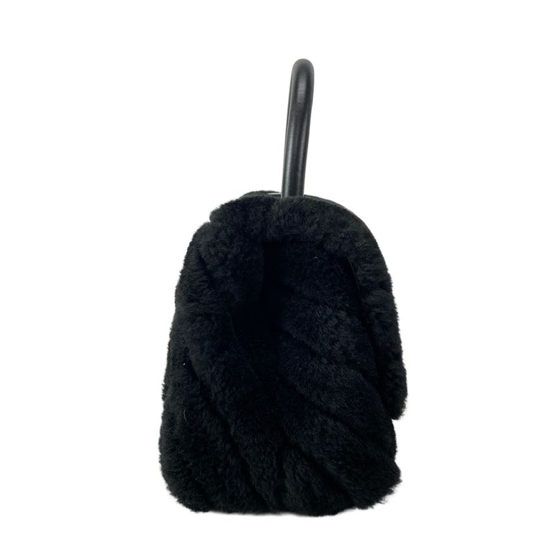 Chanel Handbag Small Top Handle Flap Bag V-stitched (chevron) A92990 Black Gold