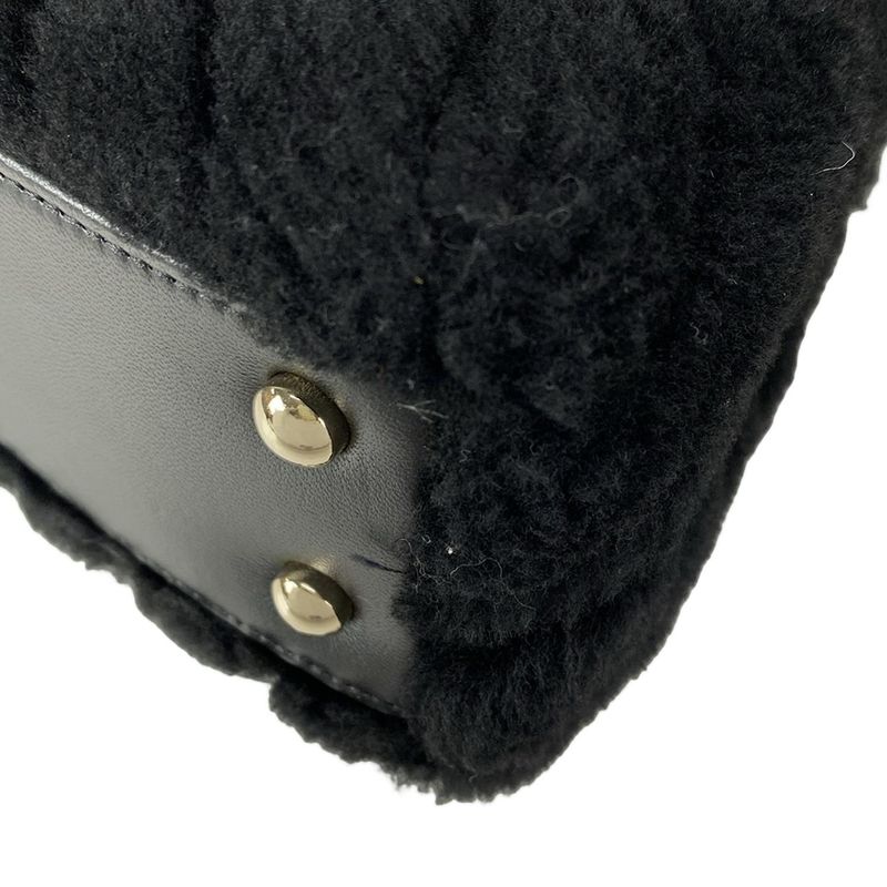 Chanel Handbag Small Top Handle Flap Bag V-stitched (chevron) A92990 Black Gold