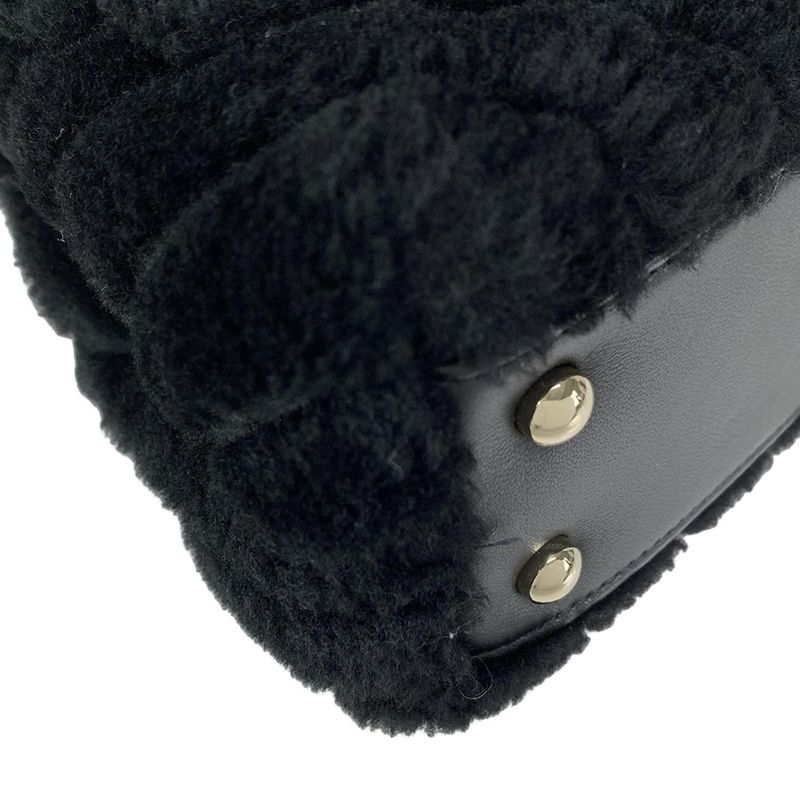 Chanel Handbag Small Top Handle Flap Bag V-stitched (chevron) A92990 Black Gold