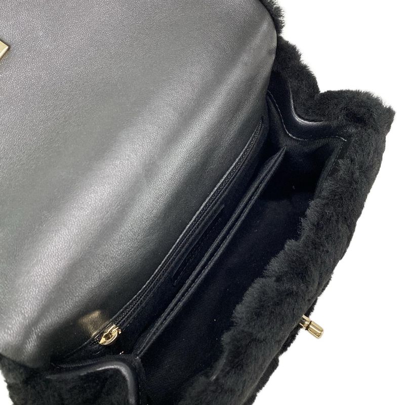 Chanel Handbag Small Top Handle Flap Bag V-stitched (chevron) A92990 Black Gold