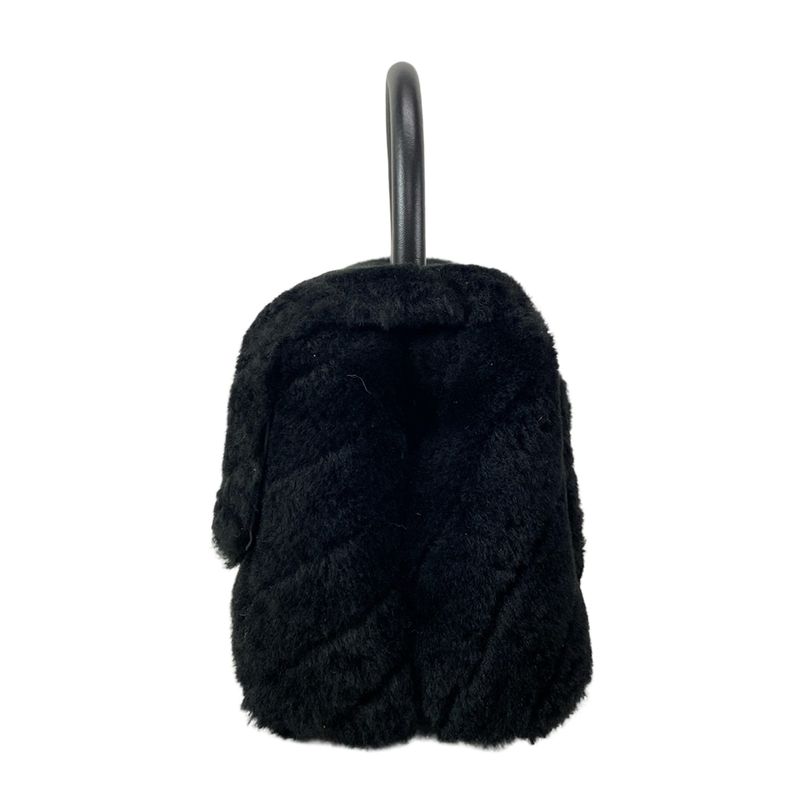 Chanel Handbag Small Top Handle Flap Bag V-stitched (chevron) A92990 Black Gold