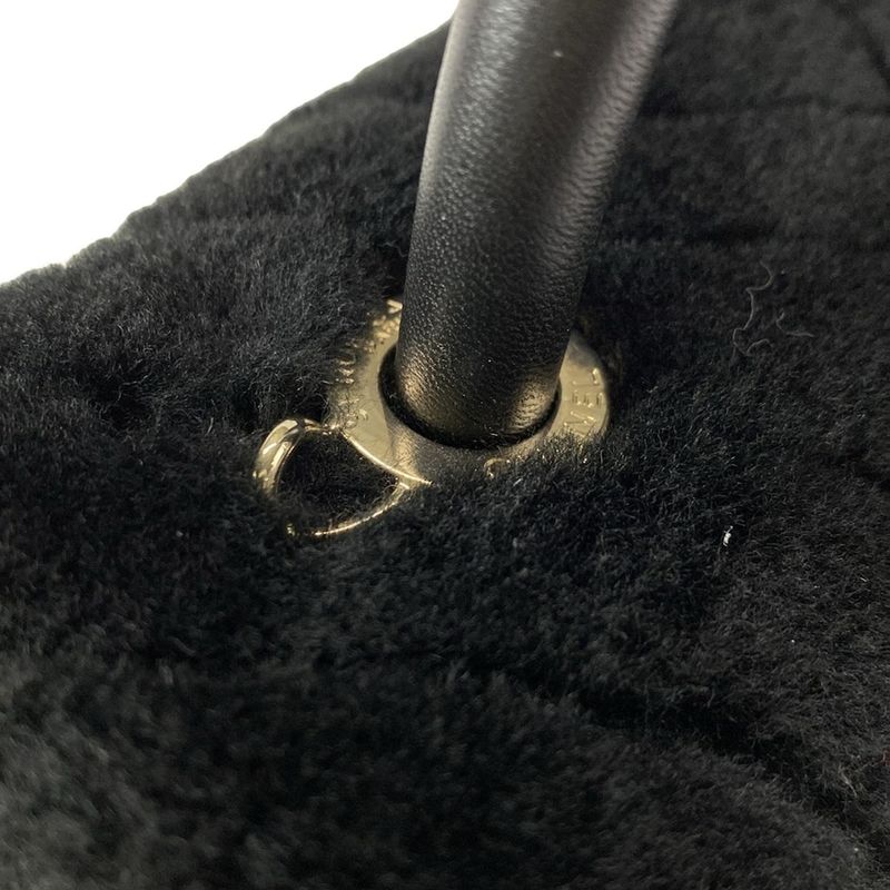 Chanel Handbag Small Top Handle Flap Bag V-stitched (chevron) A92990 Black Gold