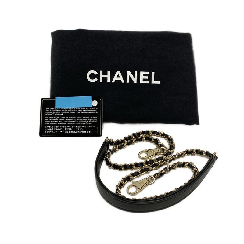 Chanel Handbag Small Top Handle Flap Bag V-stitched (chevron) A92990 Black Gold