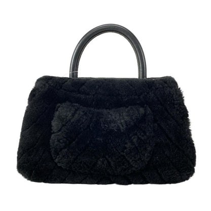 Chanel Handbag Small Top Handle Flap Bag V-stitched (chevron) A92990 Black Gold