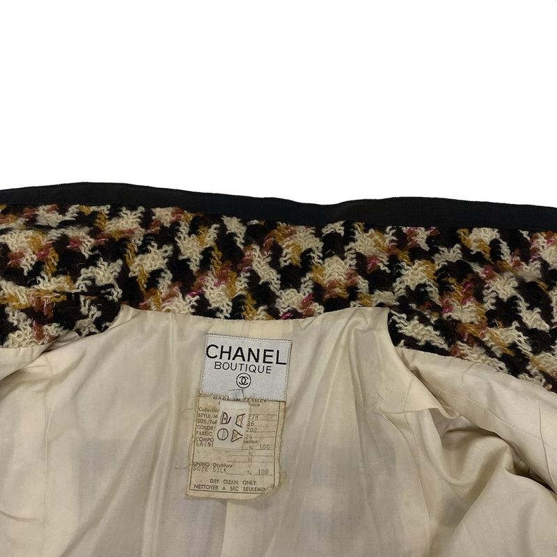 Chanel Skirt Suit Women 28278 20309 Beige X Black X Multi Wool