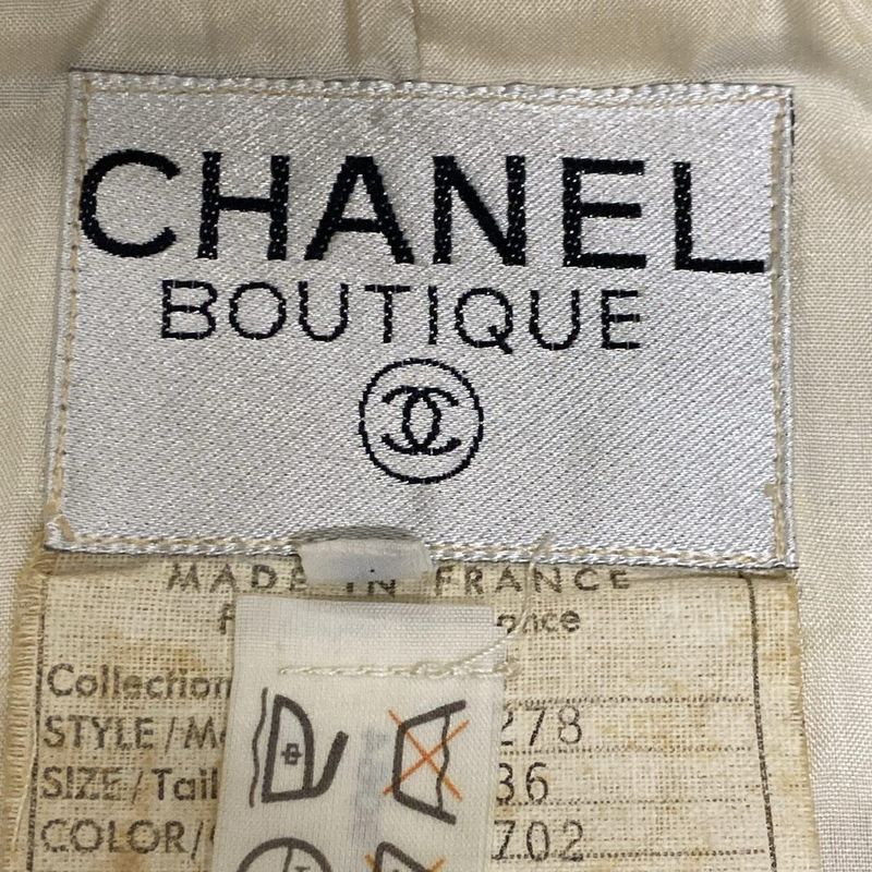 Chanel Skirt Suit Women 28278 20309 Beige X Black X Multi Wool