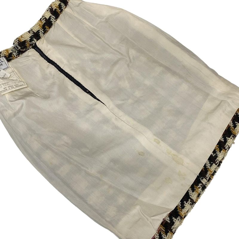 Chanel Skirt Suit Women 28278 20309 Beige X Black X Multi Wool