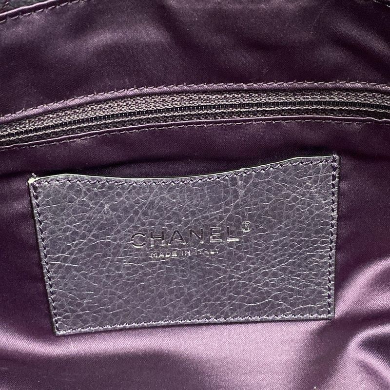 Chanel Tote Bag On The Road Wild Stitch Purple Silver Hardware