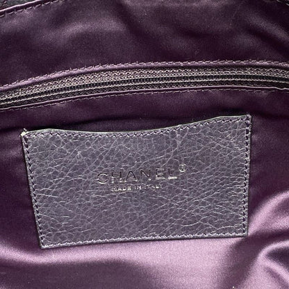 Chanel Tote Bag On The Road Wild Stitch Purple Silver Hardware