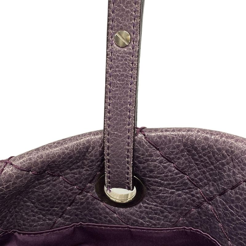 Chanel Tote Bag On The Road Wild Stitch Purple Silver Hardware
