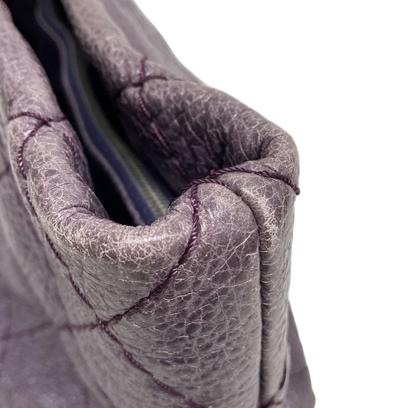 Chanel Tote Bag On The Road Wild Stitch Purple Silver Hardware